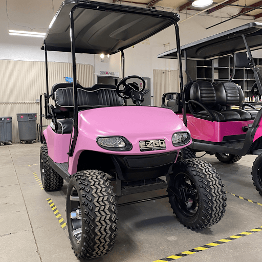 Light pink golf cart