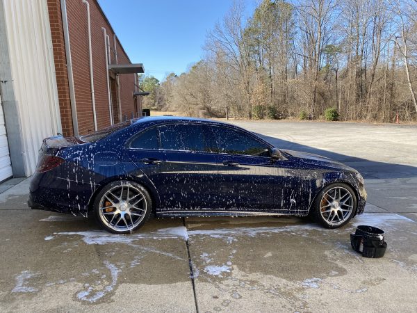 Mercedes-Benz E63 AMG being detailed